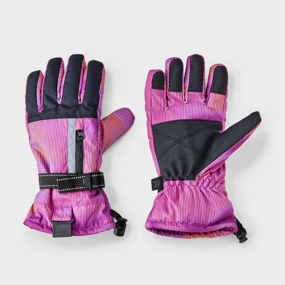 Kids' Premium Ski Glove - All In Motion™ Black/Pink 8-14