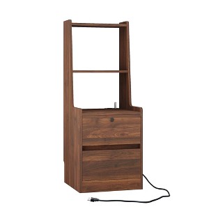 NicBex Nightstand with Charging Station, Modern Night Stand with Bookshelf and Night Light, Bedside Tables with Storage Cabinet for Bedroom - 1 of 4
