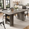 Farmhouse Dining Table 63" with Storage Shelves, Waterproof Wood Tabletop, Heavy Duty Legs, Rustic Kitchen Table for 6 - 4 of 4