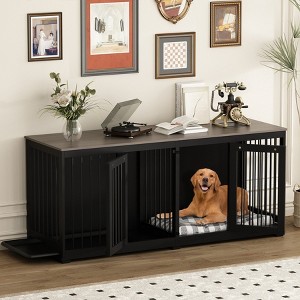 Famapy Large Furniture Style Dog Crate 70" Dog Crate with Tray and Divider - 1 of 4