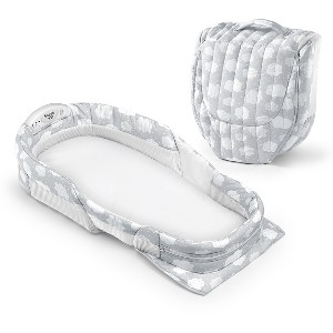 Baby Delight Snuggle Nest Harmony Portable Infant Sleeper - Silver Clouds