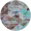 Silver Blue And Purple Geometric Washable Indoor Outdoor Area Rug - 4 of 4