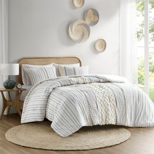 Sapphtopaz 3 Pcs Tufted Cotton Chenille Comforter Set Casual Bedding Set Quilt Set 1 Cover, 2 Pillow Shams, Machine Washable - 1 of 4