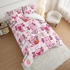 Acoinel 3 Pcs Cute Axolotls Lightwight Ultra Soft Comforter Set with 2 Pillowcases, Pink - 3 of 4