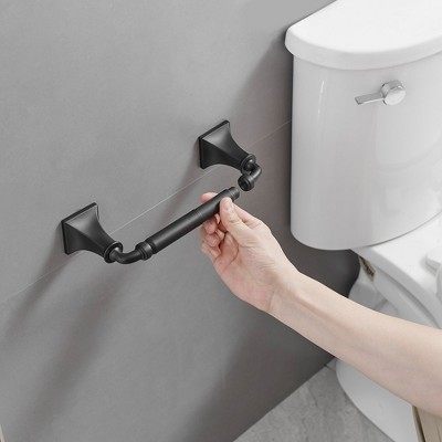 Matte Black 24-Inch Metal Bathroom Hardware Set with Towel Bar and Hook
