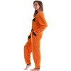 Just Love Womens One Piece Bodysuit -  Pumpkin Halloween Costume Pajamas - Jack-O-Lantern - Orange - 3 of 4