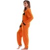 Just Love Womens One Piece Bodysuit -  Pumpkin Halloween Costume Pajamas - Jack-O-Lantern - Orange - image 3 of 4