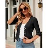 Womens V Neck Button Down Lightweight Cardigans Sweaters Knit Shrugs Tops for Dresses - 2 of 4
