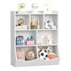3-Tier Toy Storage Organizer, Bookshelf for Toys, Books, 5 Open Compartments & 2 Tilting Storage Boxes for Home, Kindergarten - 2 of 4