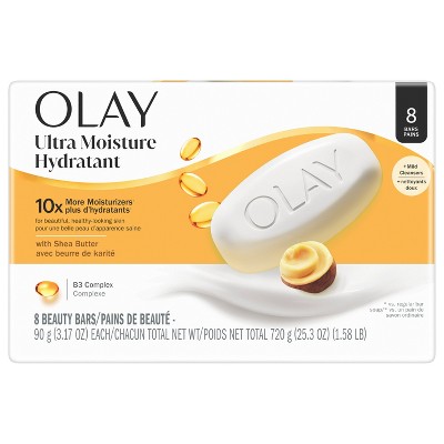 Olay Ultra Moisture Shea Butter Beauty Bar with Vitamin B3 Complex 3.17oz, 8ct