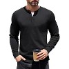 COOFANDY Mens Knit Henley T-Shirts Dress Long Sleeve Sweater Casual Collarless Quarter Button Pullover - 2 of 4