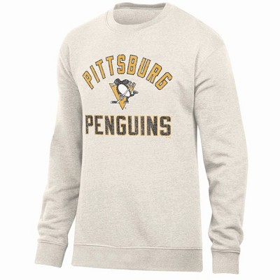 NHL Pittsburgh Penguins Men's Long Sleeve Oat Crew Neck Fleece