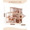 ROBOTIME Dollhouses Wooden Doll House Kids Toy Furniture, Bohemian Style Toddler Doll House Dollhouse for 3 Year Old, Brown, 11.7"*24.7"*26" - 3 of 4