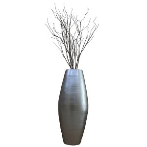 Uniquewise Bamboo Cylinder Shaped Floor Vase - Handcrafted Tall Decorative Vase - Ideal for Dining Room, Living Room, and Entryway - 1 of 4