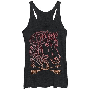 Women's Lost Gods Horse Arrow Racerback Tank Top - 1 of 3