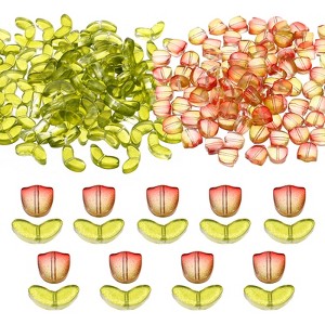 Unique Bargains Jewelry Making Craft Embellishments Tulip Flower Crystal Glass Beads - 1 of 4
