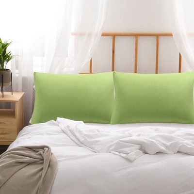 PiccoCasa Luxury Soft Microfiber Polyester Zippered Solid Pillowcases 2 Pcs