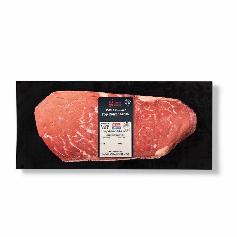 USDA Choice Angus Beef Top Round Steak - 0.82-1.50 lbs - price per lb - Good &#38; Gather&#8482;, 1 of 4