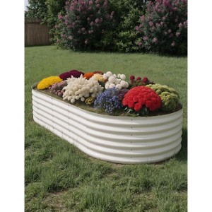 Raised Garden Bed, Metal Oval Raised Garden Beds, Outdoor Planter Box for Vegetables Planter Boxes, Heavy-Duty Outdoor Gardening Kit - 1 of 4