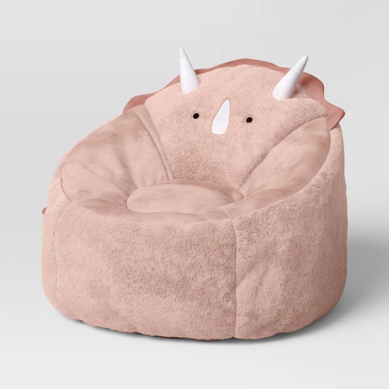 Dino Kids&#39; Bean Bag Chair Pink - Pillowfort&#8482;, 1 of 7