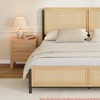 Full /Queen/King Size Bed Frame Complete w/ a Rattan Headboard and Footboard, Boho Queen Mattress Frame Eliminating The Need for a Box Spring - 4 of 4