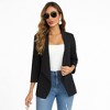 Clearlove Women's Casual Open Front Blazers Shawl Lapel Ruched Long Sleeve Office Lightweight Blazer Jackets with Pockets - 2 of 4