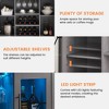 COZONY Wine Bar Cabinet with LED Lights, Modern Liquor Cabinet with Glass & Bottle Rack, Coffee Bar Sideboard Buffet Storage for Dining Room - 3 of 4