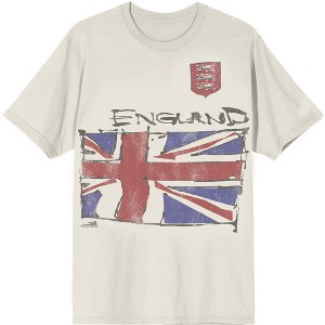Team Gear England  Men’s Unbleached Cotton Vintage Oversized Boxy Tee-Large - 1 of 4
