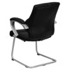 Emma and Oliver Black LeatherSoft Executive Side Reception Chair with Silver Sled Base - 2 of 4