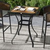 Outsunny 28" Outdoor Dining Table, Faux Wood Patio Furniture, Square Wood-Like Garden Table with Water Safe Design for Deck, Backyard, Lawn, Brown - 2 of 4