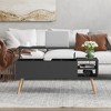 Wood Lift Top Coffee Table with Hidden Storage for Living Room Furniture 43.3", Modern Lift Tabletop Center Tables, Black - 2 of 4