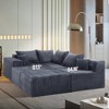6-Piece U-Shaped Corduroy Modular Sectional Sofa with Chaise & Convertible - 4 of 4