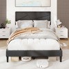 Costway Twin/Full/Queen Size Bed Frame with High Headboard & Wooden Slats No Box Spring Needed - 4 of 4