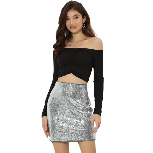 Mini Sequins Tube Skirt, Regular