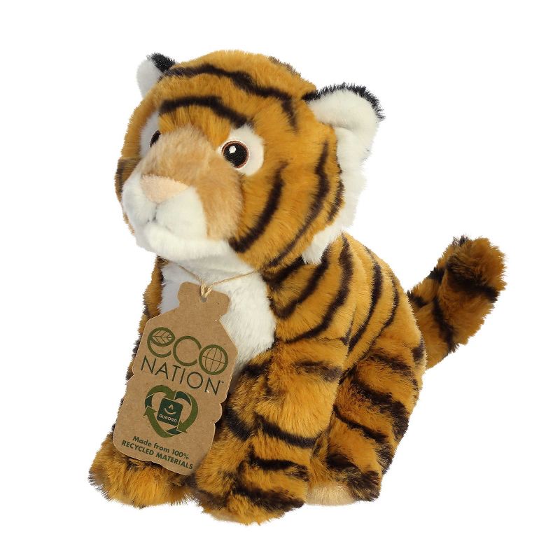 Aurora Small Bengal Tiger Eco Nation Eco-Friendly Stuffed Animal Orange 8", 3 of 7