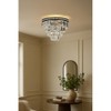 ALOADECOR 24'' Unique Modern Crystal Flush Mount 6-Light Luxury Matte Black Ceiling Light with Clear Crystal For Dining Room And Entryway - 2 of 4