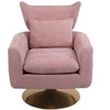 APRILSOUL Classic Mid-Century 360-degree Swivel Accent Chair, White Teddy Fabric - 4 of 4