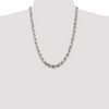 Black Bow Jewelry Men's 8mm Sterling Silver D/C 8 Sided Solid Rope Chain Necklace - 2 of 4