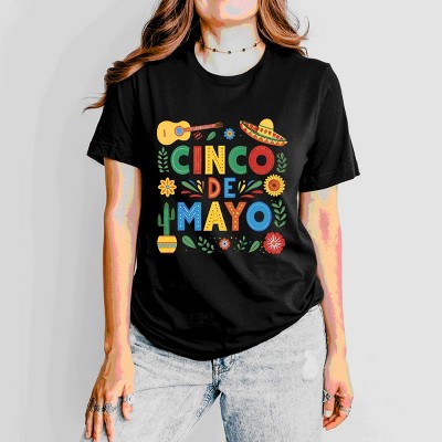 Simply Sage Market Cinco De Mayo Icons Short Sleeve Tee - S - Black