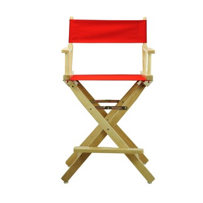 Director's Chair Counter Height Canvas Red/Natural Flora Homes