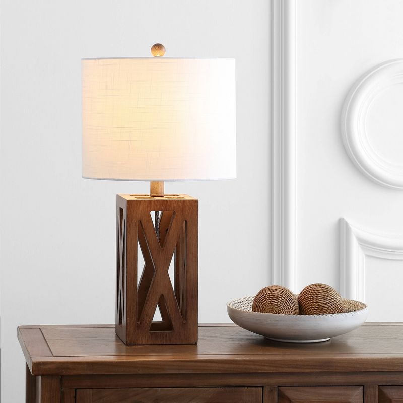 21.5" Stewart Farmhouse Wood Table Lamps (Includes LED Light Bulb) - JONATHAN Y, 3 of 6