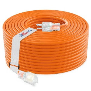 LifeSupplyUSA 10 Gauge Power Extension Cord Outdoor & Indoor Waterproof Cable SJTW 10/3 ETL Listed - 1 of 4
