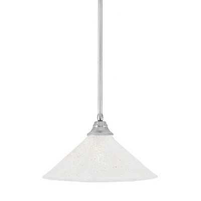 Toltec Lighting Any 1 - Light Pendant in  Brushed Nickel with 16" Gold Ice Shade