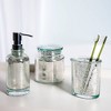 Athena Cotton Ball Jar Blue/Silver - Allure Home Creations: Glass Bathroom Storage, 16.75oz Capacity, Easy to Clean - 4 of 4