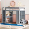NicBex Full Size Bunk Bed Loft Bed with Desk Wooden Bed Frame with Shelves, Drawers, Ladder and Full Length Guardrail, No Box Spring Required - 2 of 4