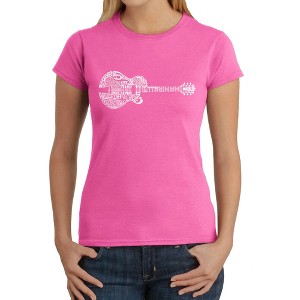 LA Pop Art Women's Word Art T-Shirt - Country Guitar - 1 of 4