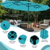 Costway 15FT Twin Patio Double-Sided Umbrella 48 Solar LED Lights Crank Outdoor Wine\Beige\Coffee\Orange\Turquoise - 4 of 4