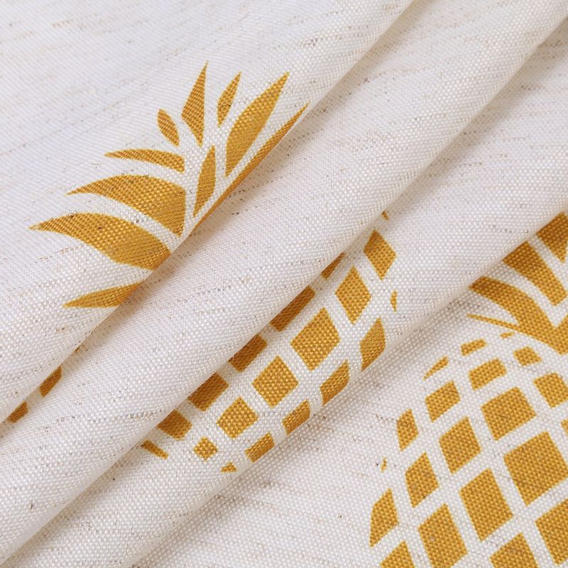 Whizmax Pineapple Print Linen Blend Kitchen Tier Curtains for Bathroom Small Half Window Cafe, 4 of 9