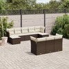 vidaXL Garden Sofa Set Brown, Cream White PE rattan, powder-coated steel - 2 of 4