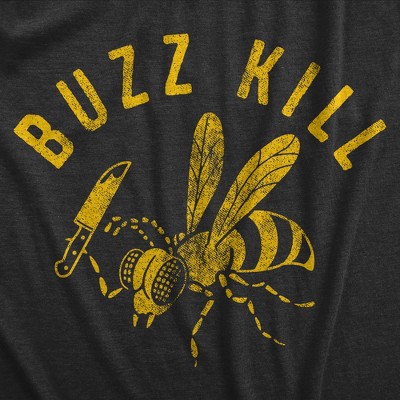 Мужские футболки Crazy Dog T-Shirts, Inc. Mens Buzzkill T Shirt Funny Sarcastic Killer Bee Joke Knife Graphic Tee for Guys - Crazy Dog Men's T Shirt With Sarcastic Sayings Black XL — фото 2